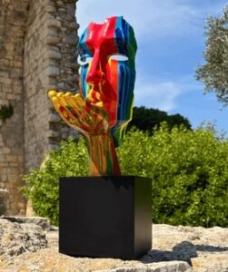 Statua Viso con Bacio