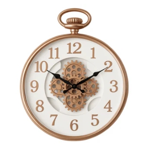 Orologio quadrante bianco e rame 60cm