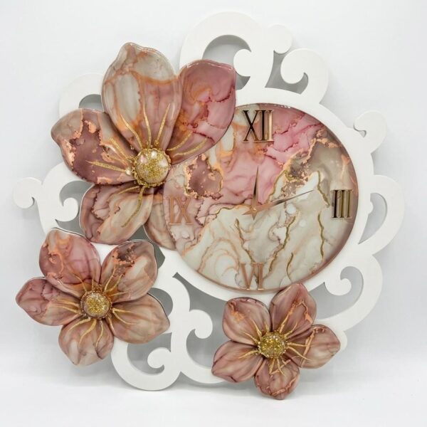 Orologio fiore con cornice