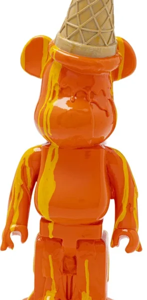 Figura decorativa Gelato Bear arancione 40cm