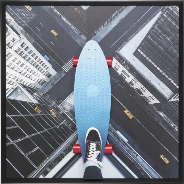 Quadro con cornice Skyline Skater 149x149cm
