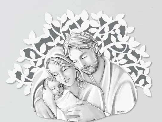 Quadro Sacra Famiglia Arbor Vitae/3 BN  (85x67 cm)