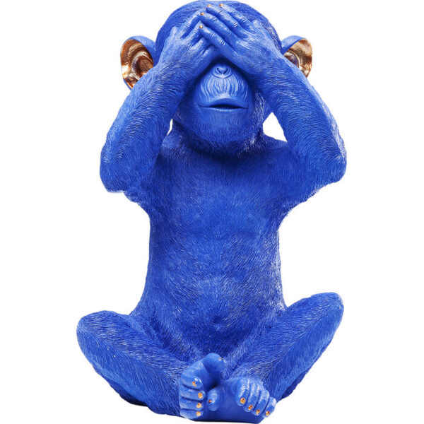 Salvadanaio monkey mizaru blu 35 cm